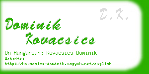 dominik kovacsics business card